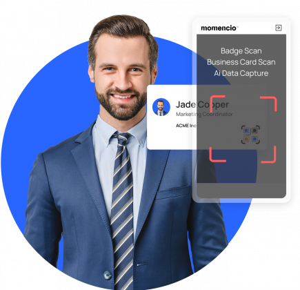 business card scanner event lead capture lead retrieval momencio