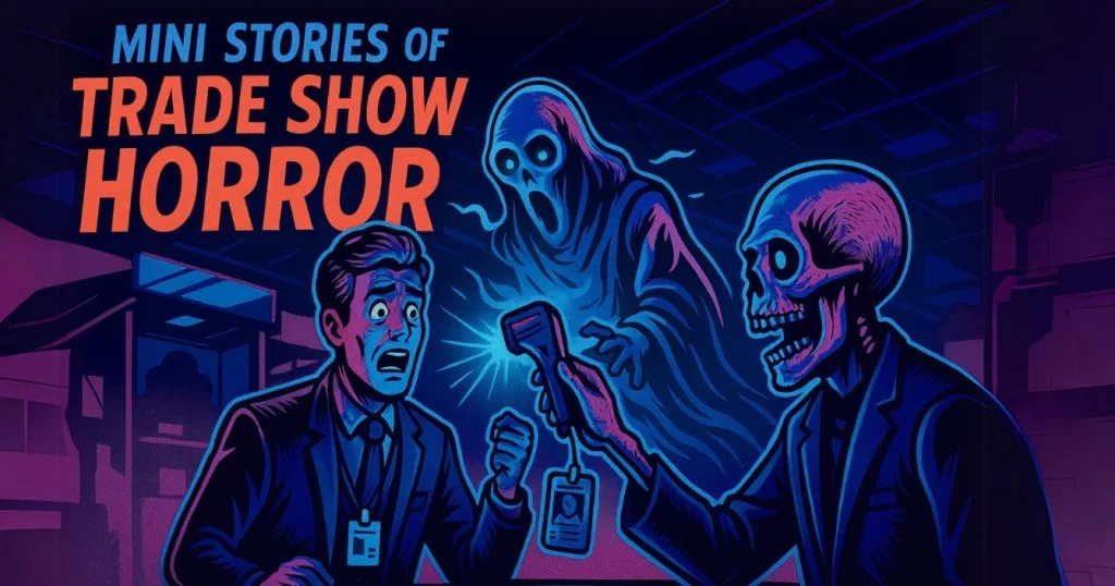 Dark comedy trade show nightmare